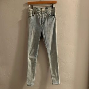 Light wash denim jeans by Bullhead Denim